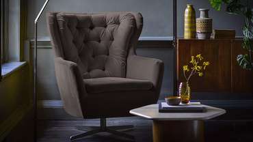 Кресло Дерби 2 темно-коричневого цвета