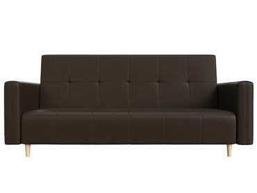 Прямой диван-кровать Вест коричневого цвета (экокожа)