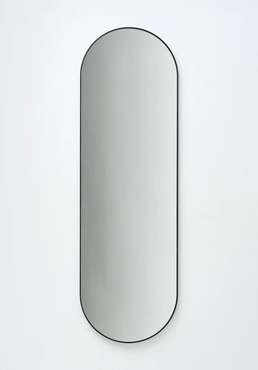 Овальное настенное зеркало Ippo 45х145 в раме черного цвета