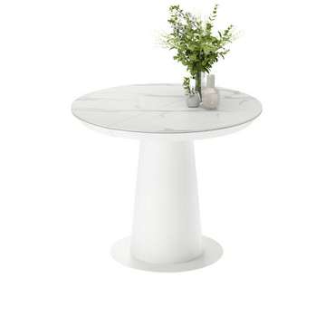 Раздвижной обеденный стол Зир L со столешницей цвета белый мрамор