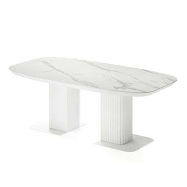 Раздвижной обеденный стол Гиртаб со столешницей цвета белый мрамор