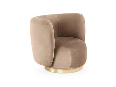 Кресло Lucca темно-бежевого цвета с золотым основанием 