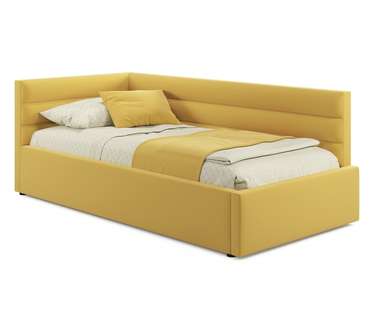Кровать Aura 90х200 желтого цвета с подъемным механизмом