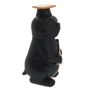 Фигурка декоративная Собака с линейкой черного цвета
