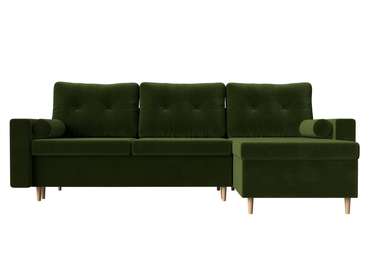 Угловой диван-кровать Белфаст зеленого цвета правый угол