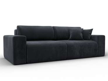 Диван-кровать Лига 036 Классик в обивке из велюра темно-серого цвета