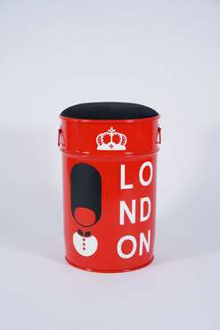 Бочка-пуфик London с местом для хранения красного цвета