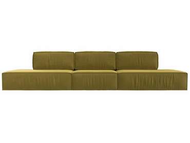 Прямой диван-кровать Прага лофт лонг желтого цвета