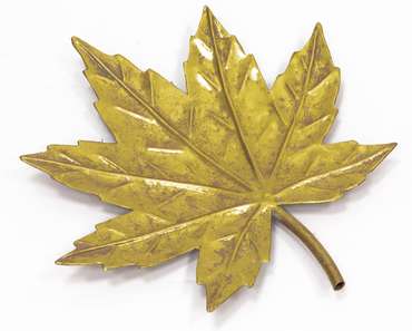 Блюдо кленовый лист золотого цвета