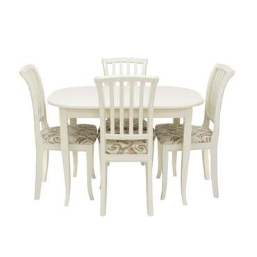 Набор мебели для кухни из стола Аризона и стульев Остин цвета слоновой кости