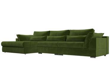 Угловой диван-кровать Пекин Long зеленого цвета угол левый