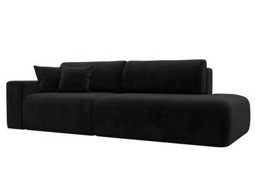 Диван-кровать Лига 036 Модерн черного цвета с левым подлокотником