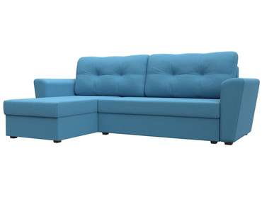 Угловой диван-кровать Амстердам лайт голубого цвета левый угол