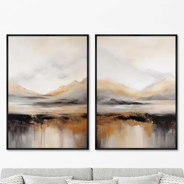 Набор из двух репродукций картин Landscape Collection, Autumn mountains, 2024г.