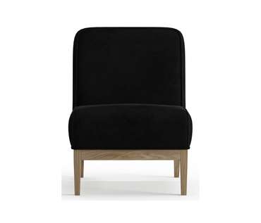 Кресло из велюра Арагорн черного цвета