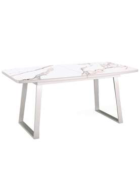 Раскладной обеденный стол AZ140 с керамической столешницей белого цвета 