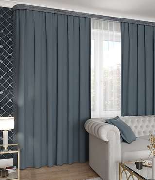 портьера Канвас 150х260 серо-голубой