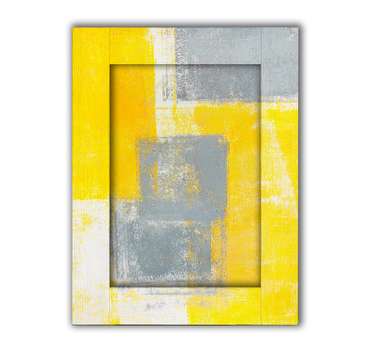 Картина с арт рамой Желтый и серый 60х80 серо-желтого цвета