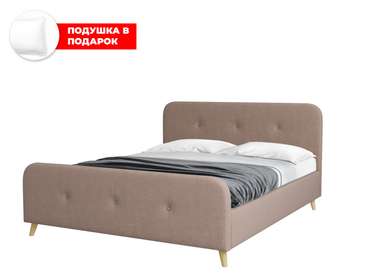 Кровать Raguza 180х200 в обивке из велюра темно-бежевого цвета с подъемным механизмом