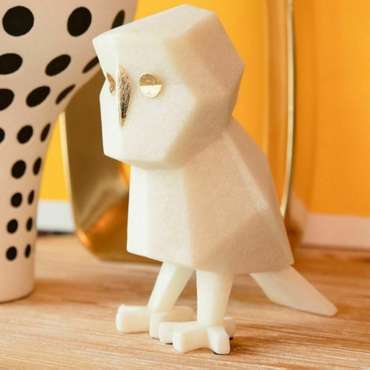 Статуэтка из камня Stone Owl белого цвета