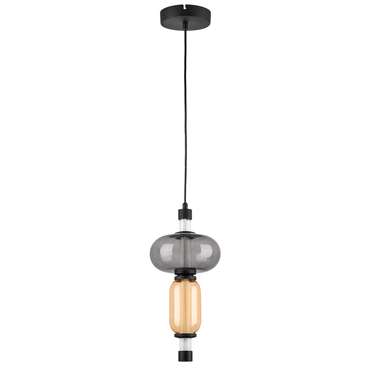 Люстра EMISFERO 8W LED 250LM G ЧЕРНЫЙ/ПРОЗРАЧНЫЙ+ЯНТАРЬ 3000K