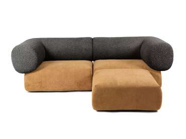 Угловой модульный диван Trevi коричнево-черного цвета