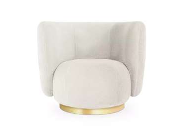 Кресло Lucca белого цвета с золотым основанием 