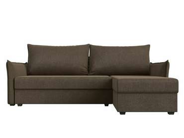 Угловой диван-кровать Лига 004 коричневого цвета угол правый 