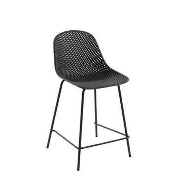 Полубарный стул Grey Quinby stool height серого цвета
