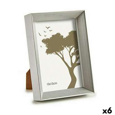 Фоторамка 12,5 x 17,3 x 3,5 cm Серебристый Пластик Cтекло (6 штук)
