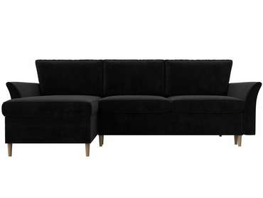 Угловой диван-кровать София черного цвета левый угол