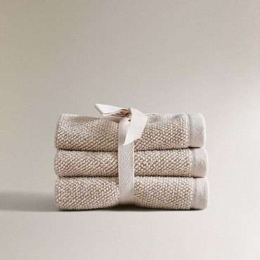 Набор хлопковых полотенец для рук с рисовой строчкой (3 шт)