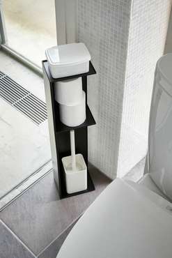 Подставка для туалетной бумаги Slim Tower черного цвета