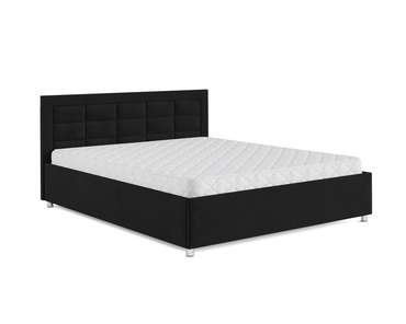 Кровать Версаль 160х190 черного цвета с подъемным механизмом (велюр)
