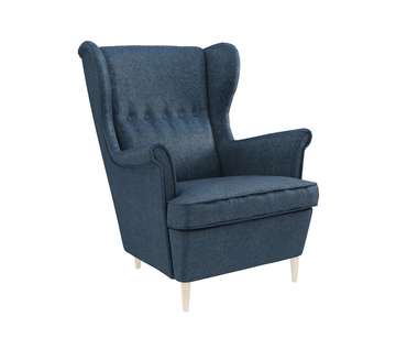 Кресло тканевое Бенон синего цвета