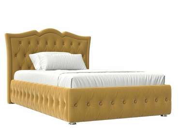 Кровать Герда 140х200 желтого цвета с подъемным механизмом 