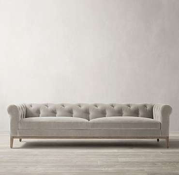 Диван Modena Chesterfield светло-серого цвета