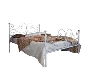 Кованая кровать Верона 140х200 белого цвета