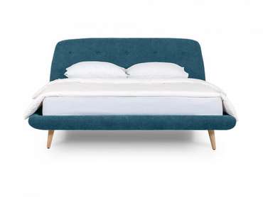 Кровать Loa 160х200 синего цвета 