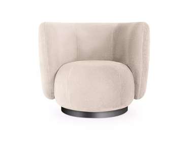 Кресло Lucca бежевого цвета с черным основанием 