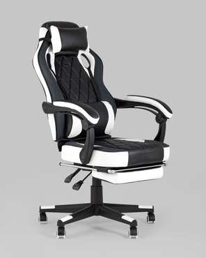 Кресло игровое Top Chairs Virage черно-белого цвета