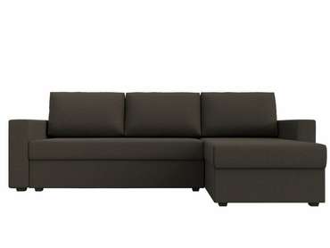Угловой диван-кровать Траумберг Лайт темно-коричневого цвета правый угол