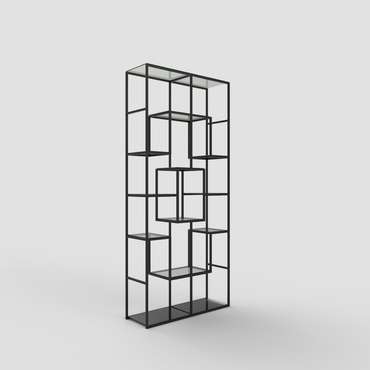 Стеллаж "Martin" черный с бронзовым стеклом (2000х900х300)