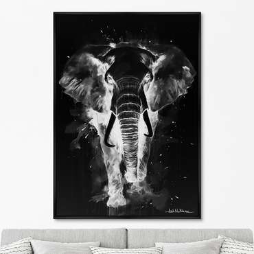 Репродукция картины Walking elephants, in the dark, No 2, 2024г.