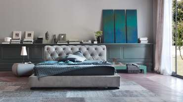 Кровать "Letto GM 22" с обивкой из экокожи или велюра 200х200 см