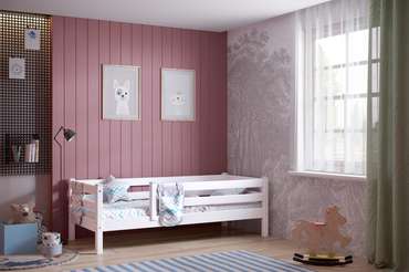 Кровать с защитой по периметру Соня 80х190 фиолетового цвета