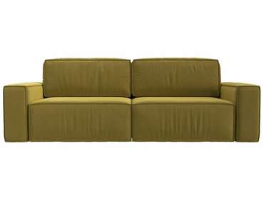 Прямой диван-кровать Прага классик желтого цвета