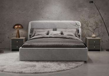 Кровать Nicole 160х200 светло-серого цвета без основания 