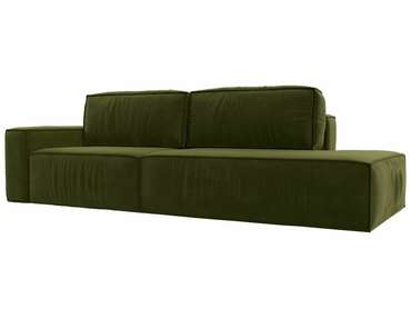 Прямой диван-кровать Прага модерн зеленого цвета подлокотник слева