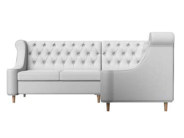 Угловой диван Бронкс белого цвета (экокожа) правый угол